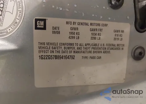 2009 Pontiac G6 из США, поврежденный, VIN 1G2ZG57B894164792